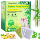 Jijizhazha 60 Pcs Natural Ingredients Detox Foot Patches,Organic Bamboo Vinegar Detox Foot Pads Improves Sleep Quality, Easy to Use(Extra Socks)