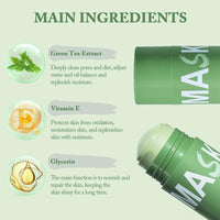 DRTRU Green Tea Mask Stick, Green Tea Deep Cleanse Mask,Blackhead Remover With Green Tea Extract, Deep Cleansing and Moisturizing, Oil Control, Pore Shrinking, Suitable for Women and Men (2 Pcs)