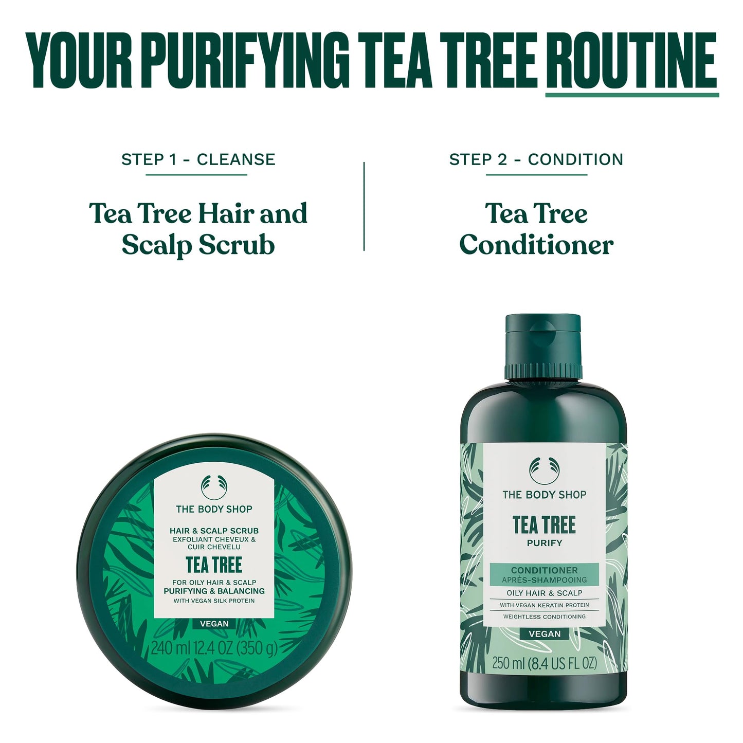 The Body Shop Tea Tree Hair & Scalp Scrub (1x 240ml), Purifying & Balancing Hair & Scalp Scrub, Exfoliate Scrub with Salt Crystals, Vegan Haircare for Oily Hair and Scalps