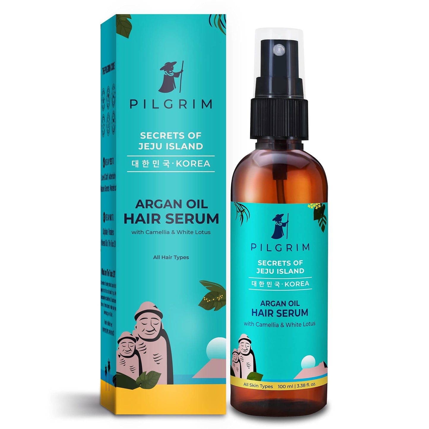 Pilgrim Argan Oil Hair Serum for Dry Frizzy Hair, Hair Smoothing, Smoothing & Control of Frizzy/Dry Hair, Instant Shine, Smoothness & Soft Hair, Anti Frizz for Unisex, 100 Ml, Pack of 1