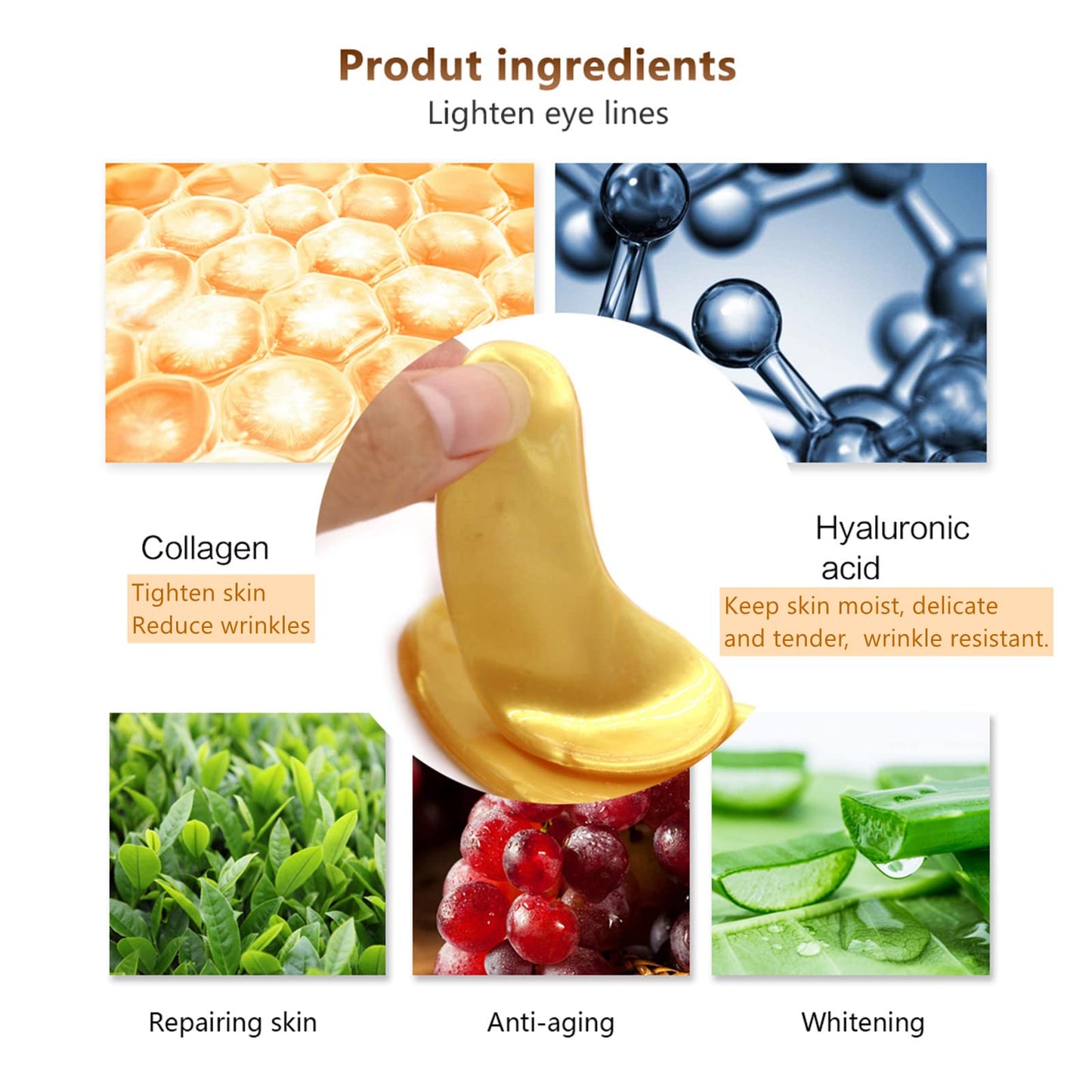 KAYZON Under Eye Masks,Collagen 24K Gold Under Eye Patches for Puffy Eyes,Dark Circles Bags,Gold Eye Pads Anti-Aging Hyaluronic Acid Moisturiser for Under Eye Wrinkles, Remove Eye Bags, Hydrating (24K)