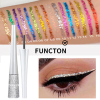 HAORQEE Glitter Eyeliner Silver Liquid Eyeliner Coloured Eye Liner Eye Glitter Makeup, Waterproof Sparkle Long-Lasting Silver Metallic Shimmer White Eyeshadow Coloured Eyeliner(Silver)