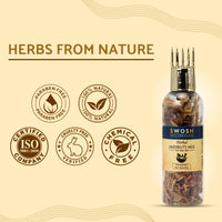 SWOSH Ayurvedic Herbs and Herbal Dry Jadibutti Mixture For Hair Oil Infusion 10 gram(0.35 oz) Bottle With Comb Applicator