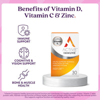 Solvotrin Active Immune Supplement, Vitamin D, C & Zinc, 30 Capsules