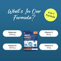 Zipvit Selenium 200mcg with Vitamins A, C, E Pouch. 180 Vegan Tablets. Supports Normal Thyroid, Skin, Hair & Nails, Immune System, and Antioxidant Protection. 6 Month Supply. UK Supplier.