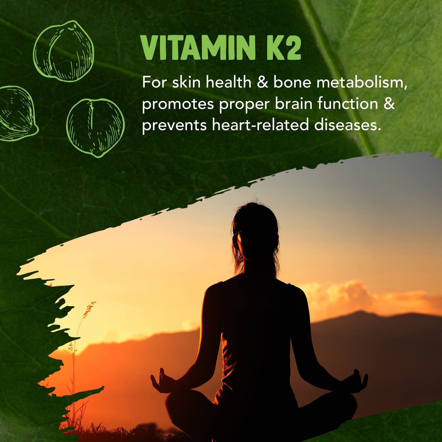 Vegan Vitamin D3 4000iu and Vitamin K2 MK7 100µg High Strength Completely Plant Based 60 Days Supply Vitamin D Vegan Tablets Gluten, GMO & Lanolin Free