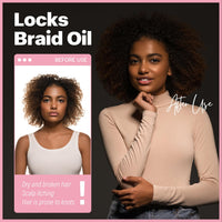 immetee Locks Braid Oil, Refreshes Dry & Itchy Scalp, Braid Oil for Braids, Locks, Twists, Cornrows, Promotes Stronger Edges & Adds Shine to Braids. 170ml/5.74fl oz