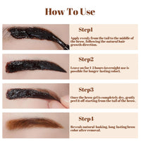Generic Semi-Permanent Tattoo Brow Gel – Waterproof Peel-Off Eyebrow Tint for Defined, Natural-Looking Brows, Lasts Up to 3 Days(Gray Brown)