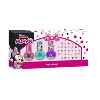 Minnie Mouse Nail Art Set for Girls - Complete Nail Decoration Kit with 3 Nail Polishes (Pink, Purple, Sky Blue), Nail Stickers, - Best Gift for Kids Aged 3+