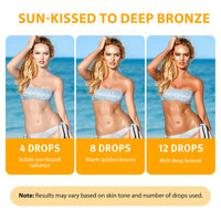 Bibonse Sunless Tanning Drops to Drink, Natural Drinkable Sunless Tanning Drops, Oral Self tanning drops Gradual Glow, Moisturizing Tanner for Face & Body, Tanning Supplement Naturally Boost Melannin, 60ml