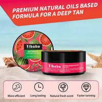 Tibobo Premium Tan Accelerator Gel 100g - For Sunbed Use & Outdoor Sun Tanning Enhancer, Fast Bronzing Cream with Natural Formula, Intensifying Self Tanning Boosting Oil, Long-Lasting Hydrating(Watermelon)