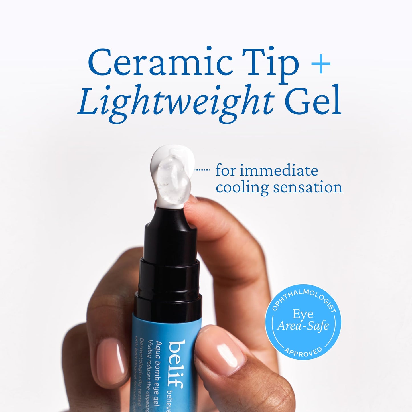 belif Aqua Bomb Eye Gel, Hydrating&Depuffing Eye Treatment with Caffeine&Niacinamide reduces eye bags, dark circles & fine lines, Suits All Skin Types, Safe for Sensitive Skin, Korean Skincare(15ml)