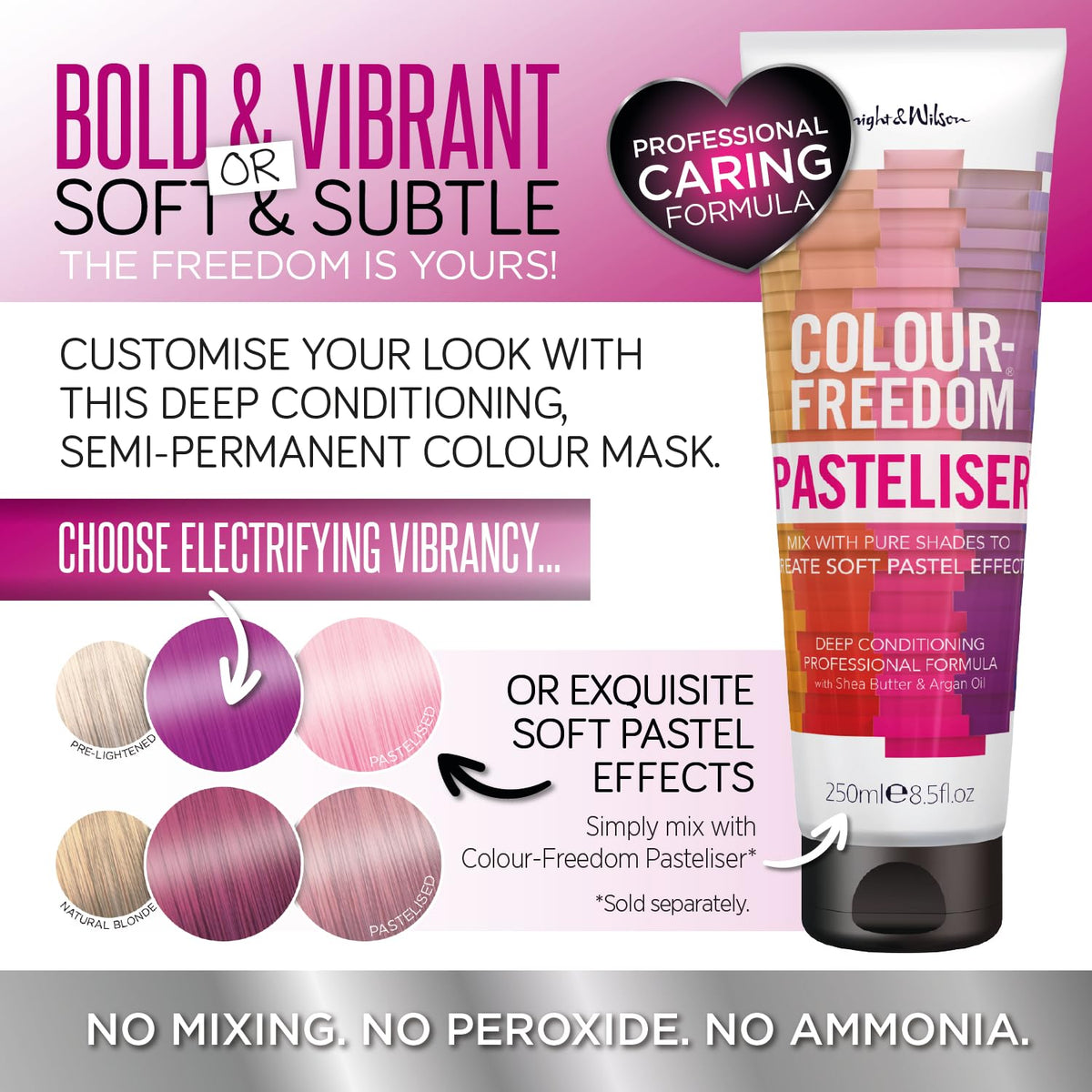 Knight & Wilson Colour-Freedom Gloss Pro 150ml Magenta Semi-Permanent Hair Colour - Ultra-Vibrant Vegan Colour Mask with PurePlex | Ammonia Free Colour Lasts Up To 6-10 Washes