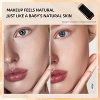 2 in 1 Luxurious Anti-Wrinkle Foundation Stick, Multi-Purpose Full Coverage Stick - Foundation with Built-In Brush