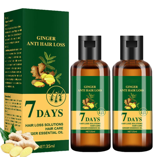 2pcs Ginger Anti Hair Loss Oil - 7 Day | Essential Oil for Hair Growth, Nourishes Hair Roots | Stronger, Thicker, Longer Hair | 2 x 35ml
