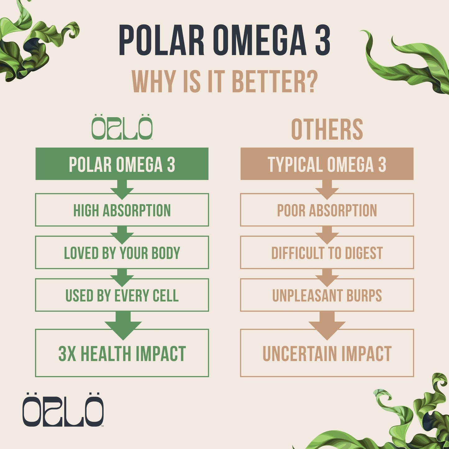 Orlo Omega 3 - Vegan Omega 3 Supplement - Triple Strength Omega3s - Plant Based DHA & EPA Fatty Acids - Algae Omega-3 Oil - Sustainable Krill or Fish Oil Alternative (60 Mini Softgels Kit)