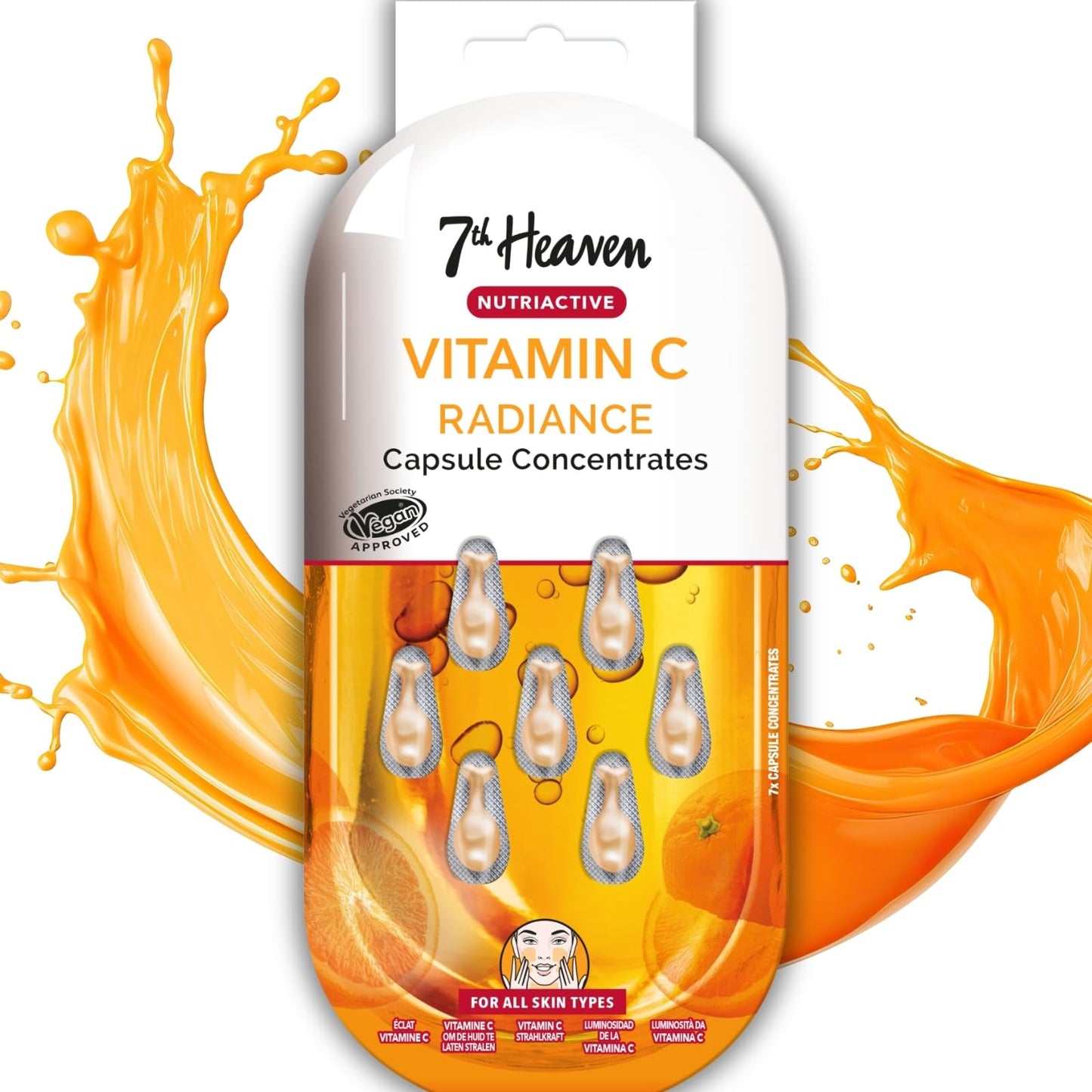 7th Heaven Vitamin C Capsule Concentrates (7 Day Supply). Daily Glow Cream. Brightening Vitamin C Capsules for Face Care (all Skin Types). Vegan Vitamin C Serum for Face - Genuine 7th Heaven Skin Care