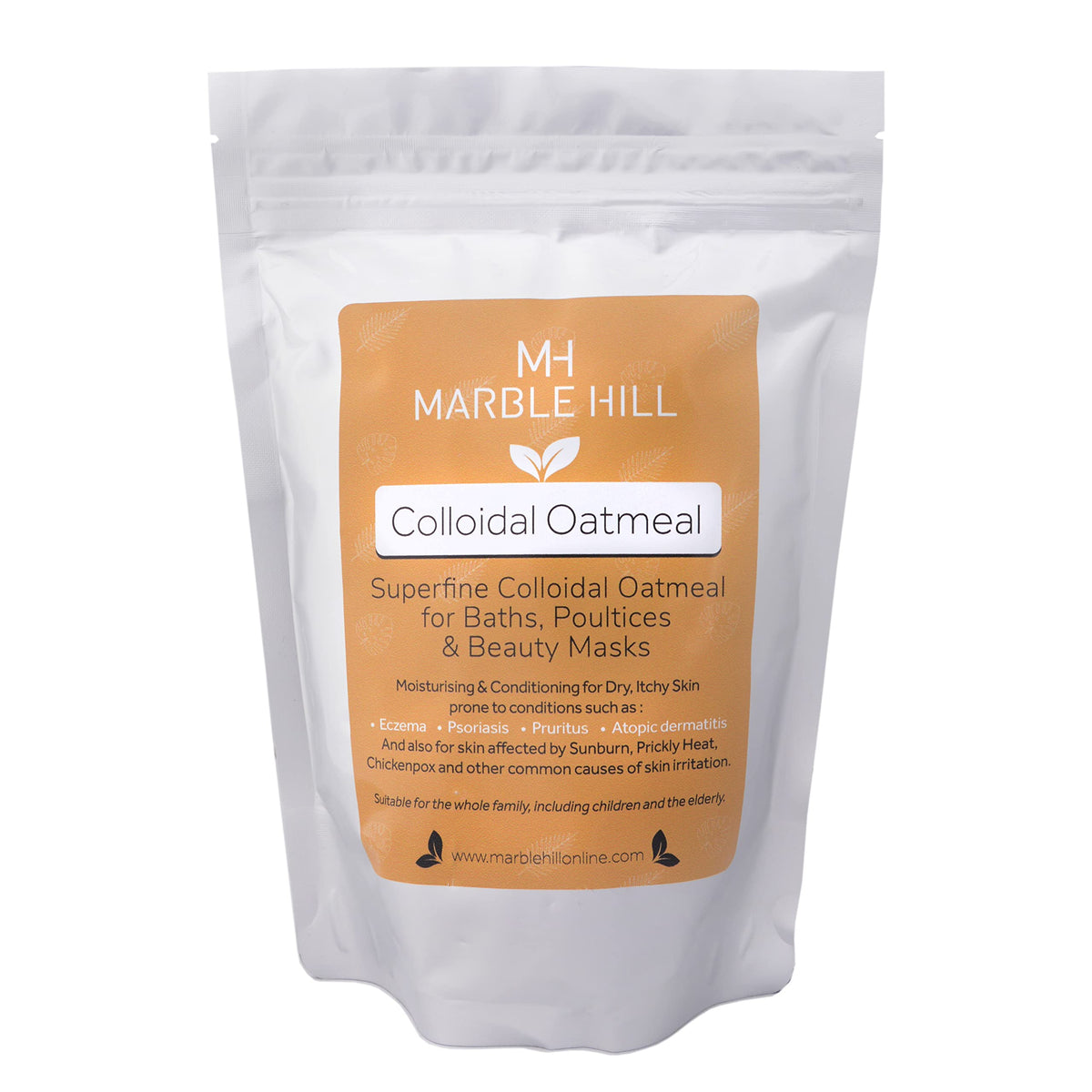 Marble Hill Colloidal Oats Bath soak 500g. Relief for Chicken Pox, Dry Itchy Skin, Eczema, Psoriasis, Sunburn Dermatitis. Soothing Moisturising. Natural Whole Oats for Maximum Skincare Benefits