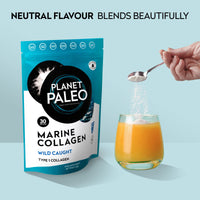 Planet Paleo Marine Collagen Powder - Nourishes Hair, Skin & Nails, Bone & Joint Support, Easy to Mix (Strawberry, 231g)