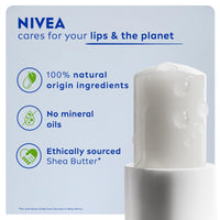 NIVEA Original Care Duo Pack Lip Balm (2x 4.8g), Lip Moisturiser Deeply Hydrates for 24h+, 100% Natural Origin Ingredients, Shea Butter, and Vitamins, Lip Care