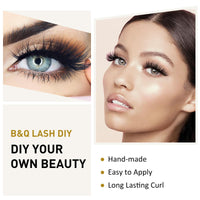 B&Qaugen Cluster Lashes B06 Mixed Tray 72 Clusters B&Q Lash Clusters C D Curl Individual Cluster Lashes Mega Volume Eyelash Clusters DIY Lash Extensions Soft Fluffy Cluster Eyelash Extensions(B06,D-8-16mix)