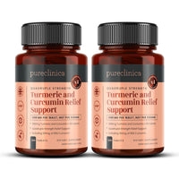 Pureclinica Turmeric Curcumin - 1100mg x 360 Tablets (2 Bottles of 180) - w/ 95% Curcumin and 5mg Black Pepper Extract