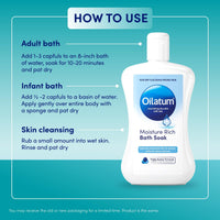 Oilatum Moisture Rich Bath Soak, For Dry, Itchy, Sensitive and Eczema-prone Skin, Soothes, Hydrates and Relieves Dryness, Protects the Skin, Suitable for Everyday Use, 1 x 300ml