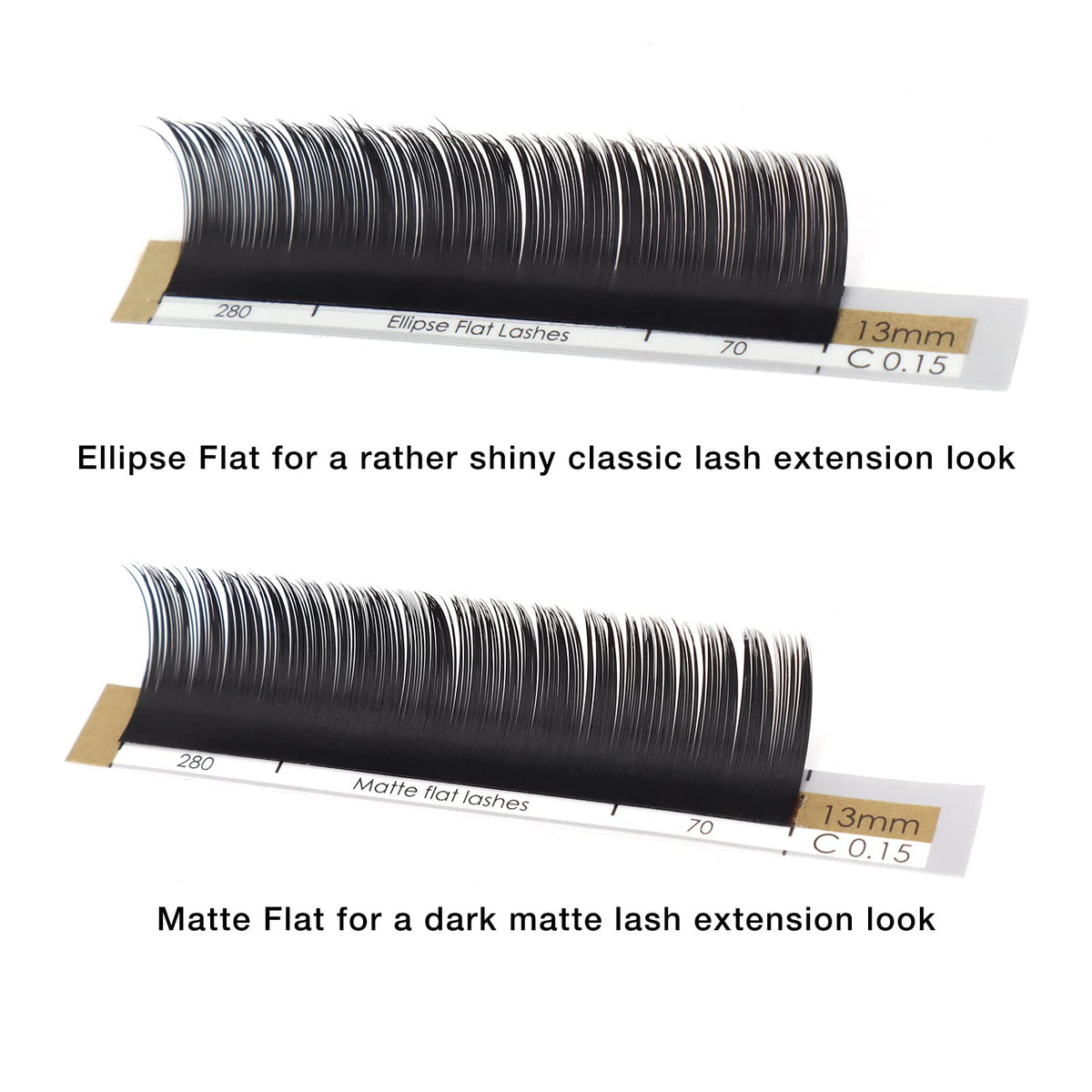 LASHVIEW Eyelash Extension,Ellipse Flat Eyelash Extensions,Individual Lashes,0.15mm D+ Curl 8-15mm,Lash Extension,Semi-Permanent,Extremely Light & Soft,Professional Salon Use.