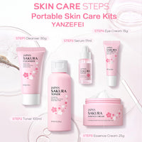 5pcs Sakura Skin Care Sets Gifts for Teenage Girls,YANZEFEI Skin care for Teenage Girls,Skincare Set,High Moisturizing Cherry Blossom Skin Care Kit,Gift Set for Women Mom Daughter Birthday Christmas