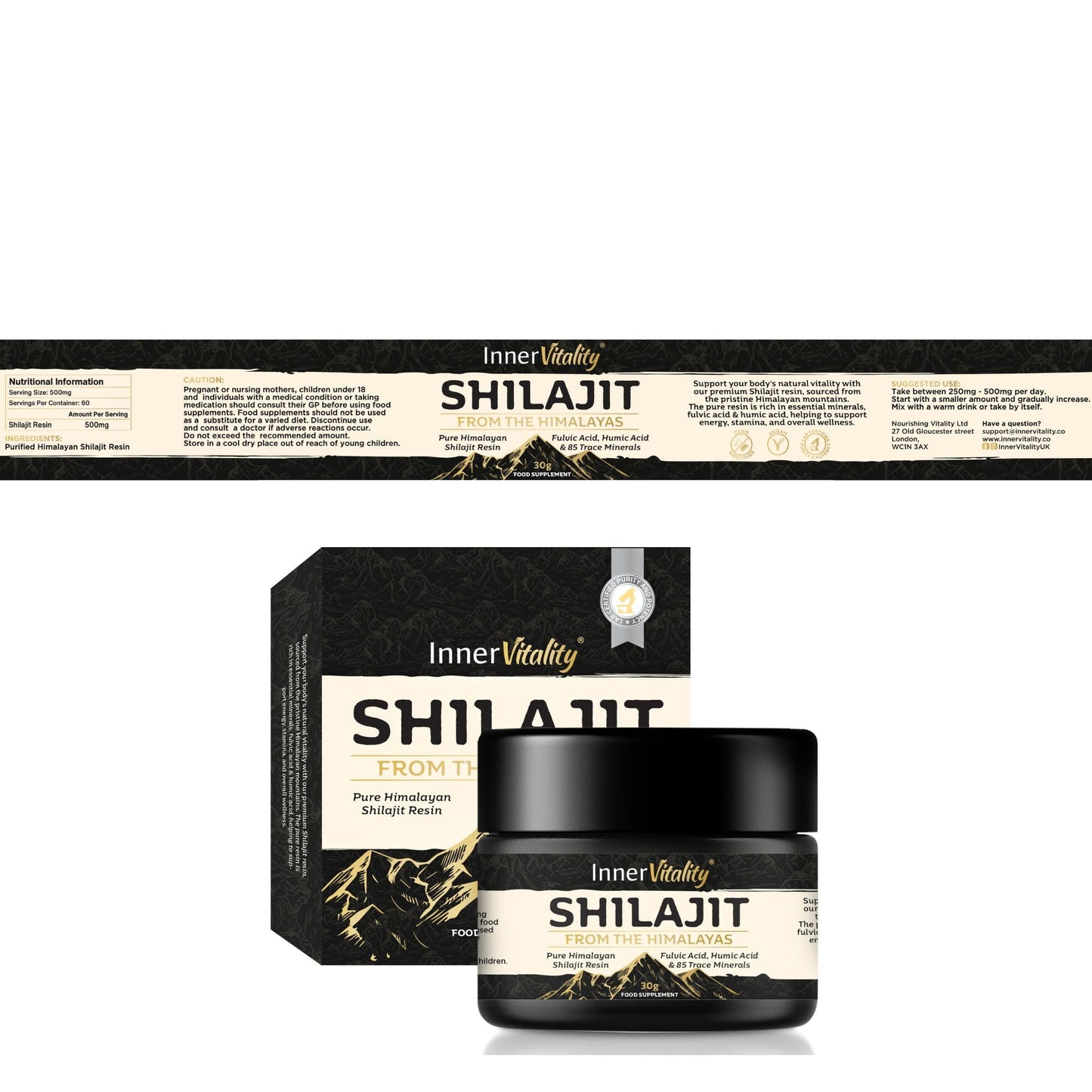 Shilajit Resin Pure Himalayan Shilajit with 79% Fulvic Acid, 30g Gold Standard, 3rd-Party Purity & Potency Tested. Minerals, Immune System & Energy by Inner Vitality