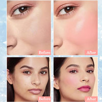 Generic 4 Pcs Jelly Blush Stick, Waterproof & Sweatproof 3-in-1 Multi-Use for Cheeks Lips Eyes, Long-Lasting 12-Hour Hydrating Formula with Hyaluronic Acid, Portable 4-Color Set with Nude (4PCS)