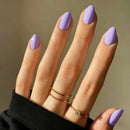 SXVME Pastel Lavender Purple Press On Nails Short Oval, Glossy Short False Nails Almond, Salon Quality Manicure, Reusable Soft Gel Fake Nails for Women Everyday Wear, 24 Pcs