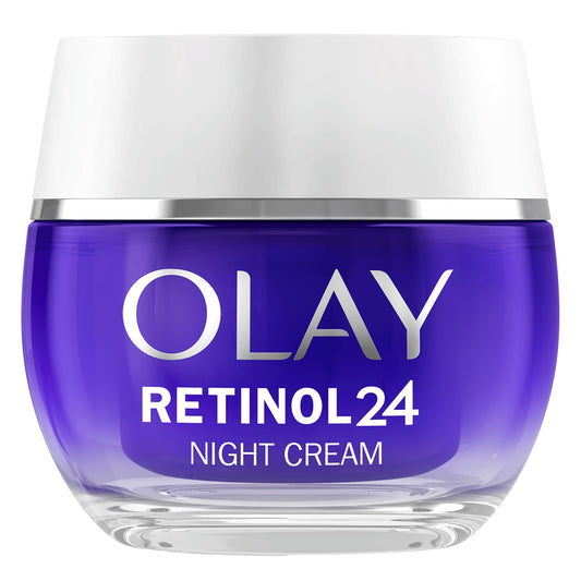 Olay Retinol 24 Night Cream Face Moisturiser, Skincare with Antioxidant Vitamin E Overnight Anti Aging Skin Care: Smooths, Renews and Hydrates, 50ml
