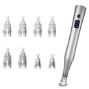 Xahpower Microneedling Pen, Dermapen with 8 Replacement Cartridges, Type-C Rechargeable, 3-Speeds Wireless Beauty Pen for Skin Care