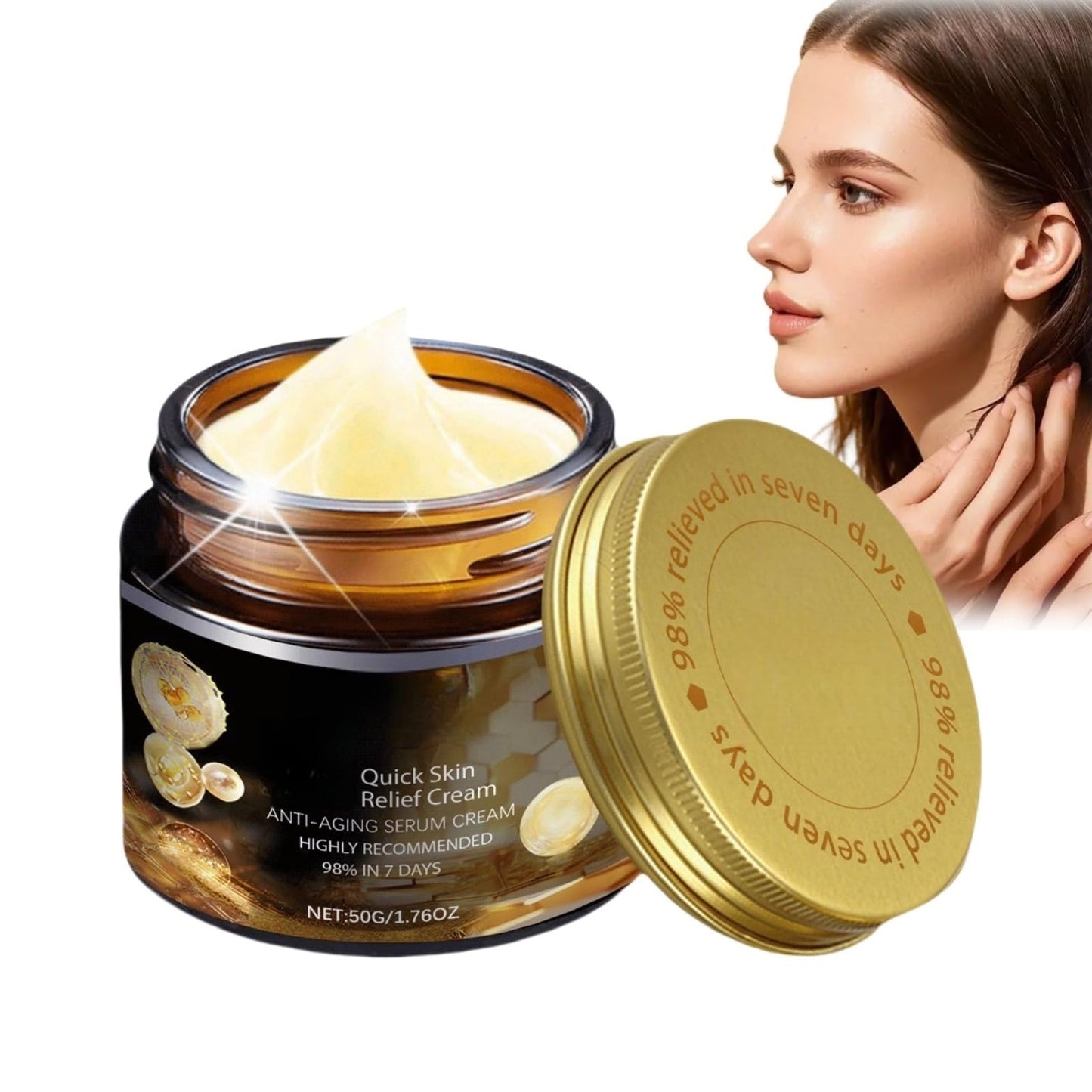Jinjiar Bee Venom Skin Cream,Multi-Effect All-in-One Skincare Cream,Bee Venom Cream,Powerful All-Body Skin Cream,Face Cre-am for Women,Moisturiser Face Women,Fa-ce Tightening Cr-eam,Skin Firming Cre-am