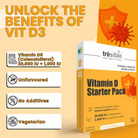 Tresible Vitamin D Tablets (5 Weeks Supply) - High Strength Vitamin D3 20000 IU Tablets to Support Immune System, Teeth, Bones, and Muscles - 35 Count Vitamin D 1000IU Tablet for Children and Adults