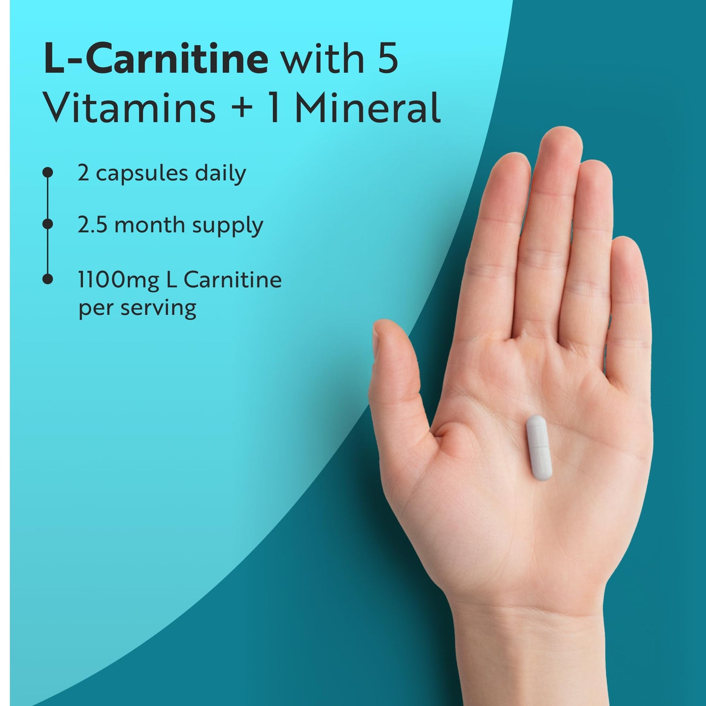 Nutravita L-Carnitine Complex - High Strength Capsules with Added Riboflavin, Biotin, Chromium, Vitamin D, B3 & B6 - Macronutrient & Energy Yielding Metabolism - 150 Vegan Capsules - Made in the UK