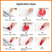 TOMICCA Dipping Top & Base Coat and Activator Large Capacity Liquid Set 2x15ml Dip Powder System Starter Kit No UV/LED Dip Manicure Set of Liquids for Dipping Powder Nail Polish