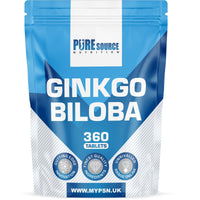 Vegan Ginkgo Biloba 360 Tablets | 6000mg Supplements for Memory & Cognitive Functions | Pure Source Nutrition