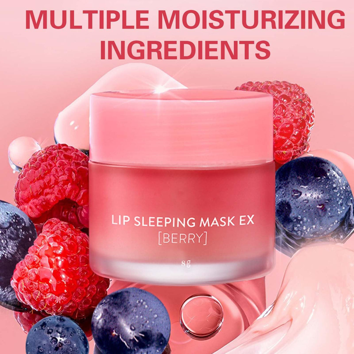 MUNSKT Lip Sleeping Mask, 4 PCS Lip Balm Set Mini Day and Night Repair Lip Balm for Chapped Cracked Dry Lips Nourishing & Hydrating Lip Mask for Women Men (Berry Apple Grape Choco)