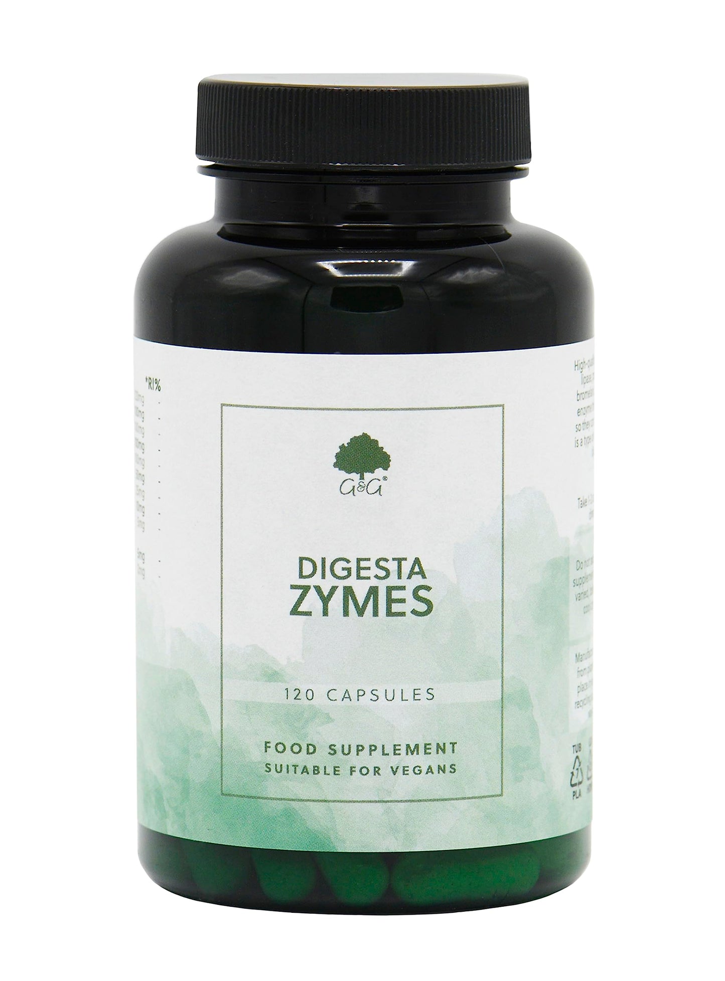 Digesta Zymes | Digestive Enzyme Supplement | Lipase, Protease, Trypsin, Ginger Root, Bromelain | 120 Capsules | G&G Vitamins