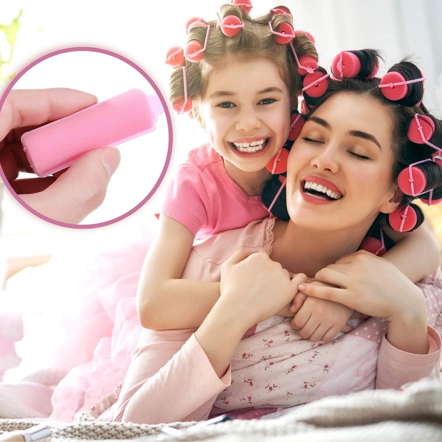 PonFxp Sponge Rollers for Hair, 52 Pcs Foam Hair Rollers Set, Foam Roller for Women Girls Kids, Hair Curlers Rollers with 28 Pcs 1.5 cm & 24 Pcs 2 cm, Curling Tool for Overnight Styling