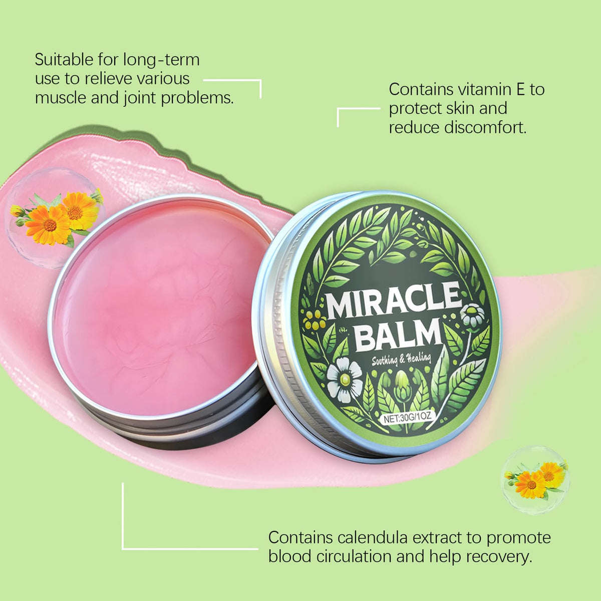 ISBEAUSOLS Miracle Balm -Joint & Muscle Pain Relief Cream -Arnica Cream Leg Rescue Balm -Post-Workout Body Moisturiser for Knee/Shoulder -Soothing Joint Relief Gel with Natural Ingredients -You Feel Relaxed
