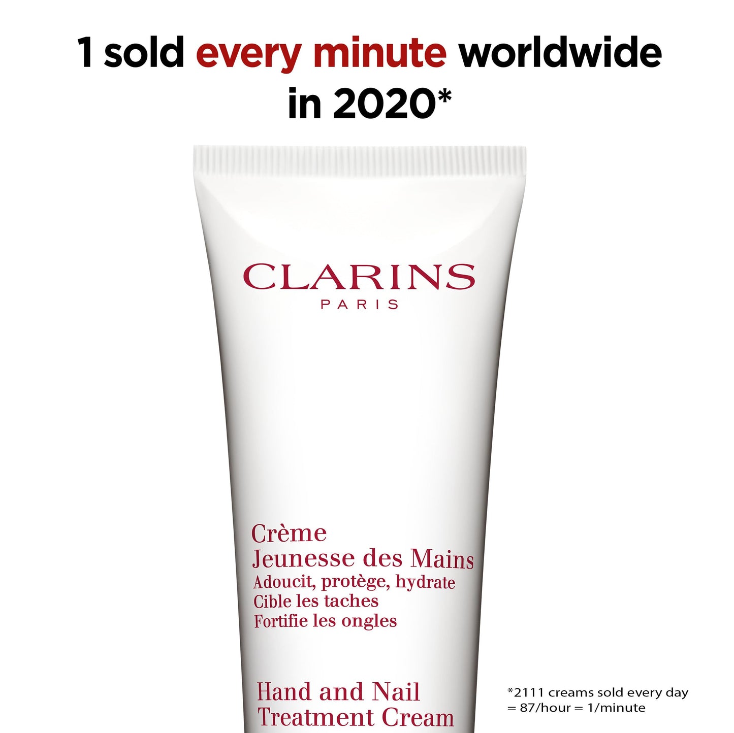 CLARINS Clarins Hand & Nail Treatment Cream 100ml | Nourishing Moisturiser for Dry Hands & Strengthening Nails | Anti Aging | Non Greasy