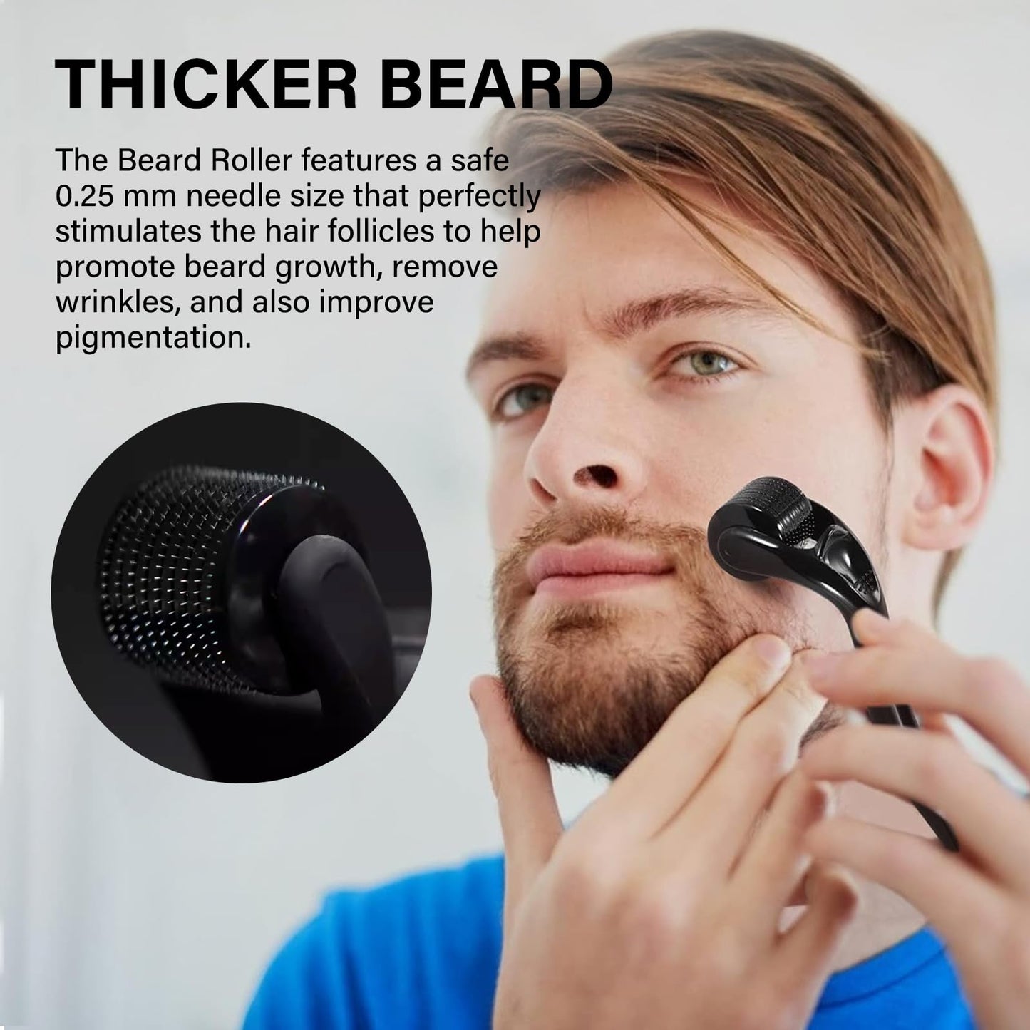 Ninnyi Beard Grooming Care Kit for Men, Beard Oil Roller for Growth