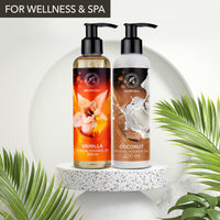 AROMATIKA trust the power of nature Sensual Massage Oil Vanilla & Coconut 2x200ml - Edible & Kissable Massage Oil - Blend of Almond and Grapeseed Oils - Coconut oil - Massage Body Oil - Relaxing Massage Oil - Aromatherapy Massage Oil