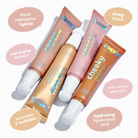 Lottie London Cheeky Glow in Golden Glaze, Liquid Blush & Sheer Highlighter, Buildable Formula Infused with Hyaluronic Acid, Vegan & Cruelty-free