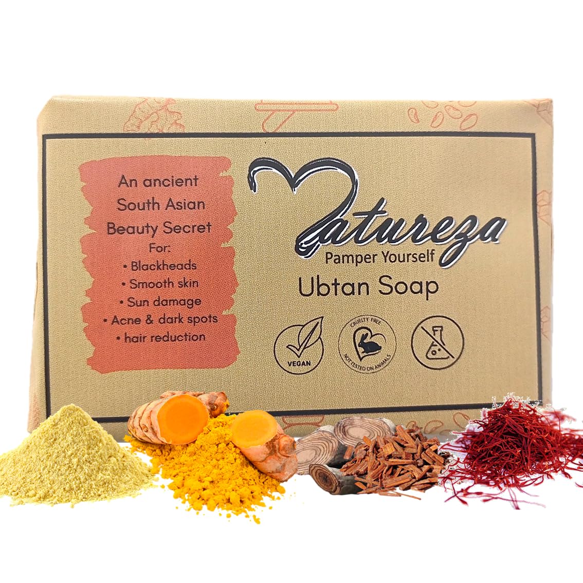 Natureza Organic Handmade Ubtan Sandalwood soap Turmeric soap bar 90g