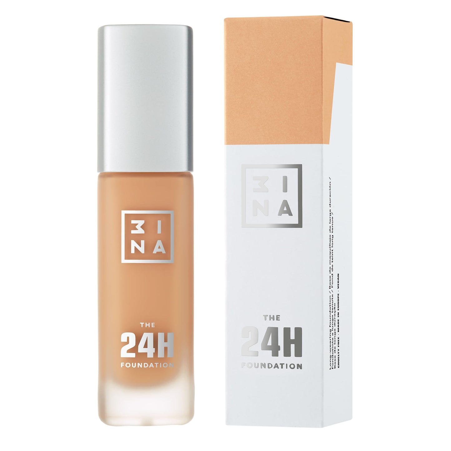 3INA MAKEUP - The 24h Foundation 639 - Dark nude yellow Foundation Yellow Undertone - 24H Waterproof Liquid Foundation Full Coverage - Matte Foundation for Flawless Skin - Vegan - Cruelty Free