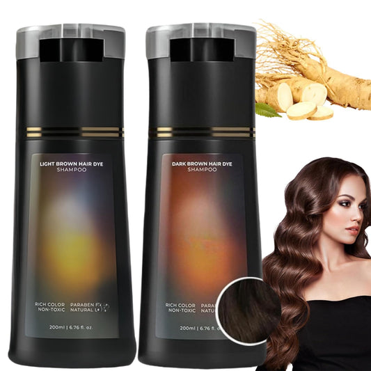 SingHao Hair Dye Shampoo Permanent for Men&Women,Polar Hair Dye Shampoo,Shampoo for Color Treated Hair,Instant Herbal Coloring Shampoo,Hair Care Dye Shampoo,Colors Hair in Minutes#Light Brown &Dark Brown